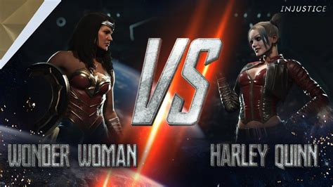 Injustice 2 Wonder Woman VS Harley Quinn 1080p 60fps Wonderwoman