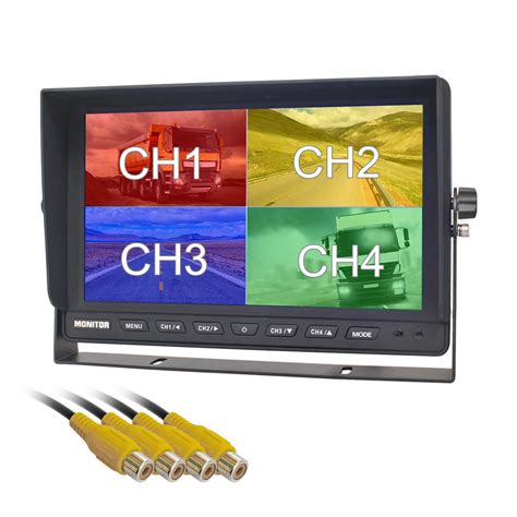 Diykit 10 Inch Split Quad Display Color Rear View Monitor Car Monitor