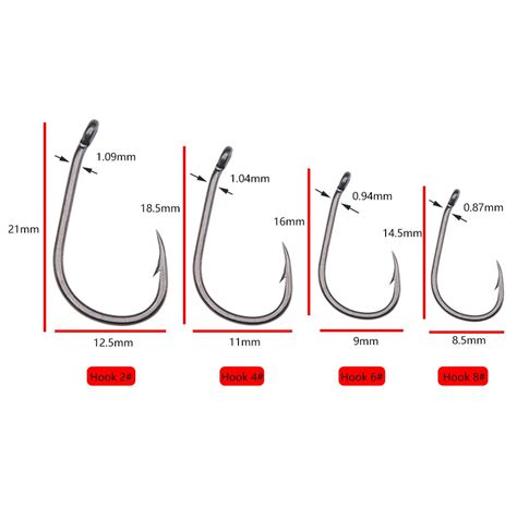 20pcs Carp Fishing Hook High Carbon Steel Barbed Needle Hooks PTFE