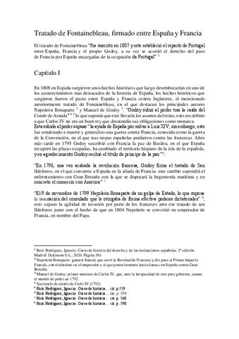 Practica Tratado De Fontainebleau Firmado Entre Espana Y Francia Pdf