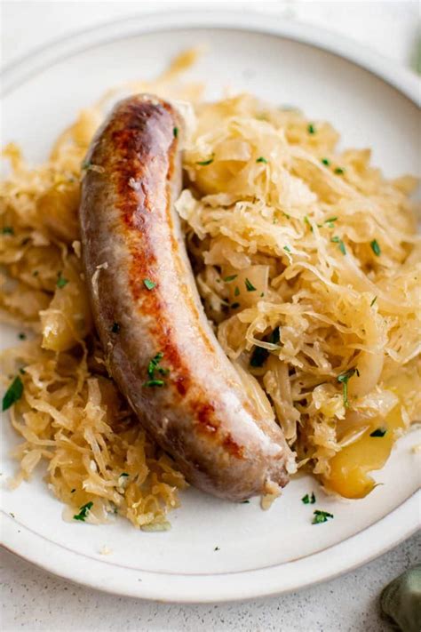 Bratwurst and Sauerkraut - The Forked Spoon