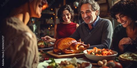 Happy family celebrate Thanksgiving day Stock Illustration | Adobe Stock