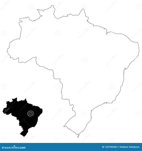 Brazil Map Federative Republic Of Brazil Stock Vector Illustration