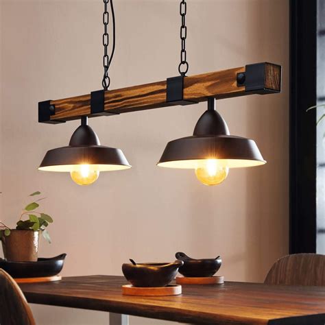 Eglo Oldbury Light Bar Wood Ceiling Pendant Farmhouse Bitola