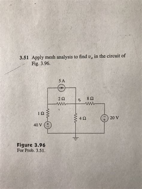 Solved Apply Mesh Analysis To Find Upsilon 0 In The Circuit