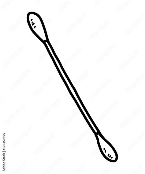 cotton buds clipart black  white