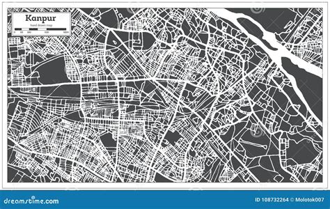 Kanpur India City Map in Retro Style. Outline Map Stock Vector ...