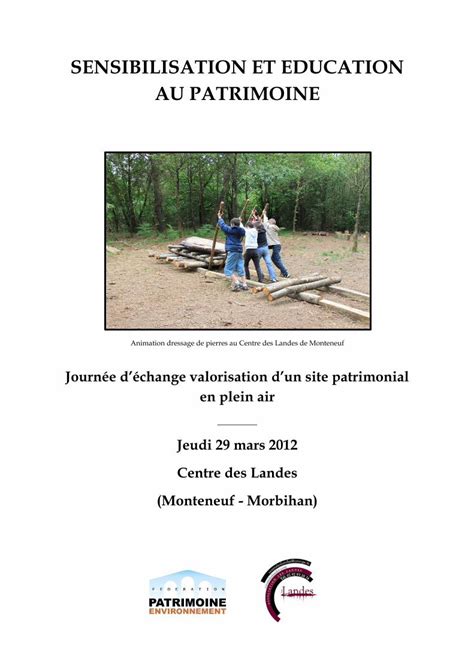 PDF SENSIBILISATION ET EDUCATION AU PATRIMOINE lauréat de lappel à