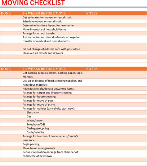 5 Moving Checklist Templates For Excel Word Ultimate Guide Nbkomputer