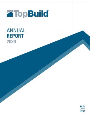 Fillable Online TopBuild 2020 Annual Report With Form 10K TopBuild