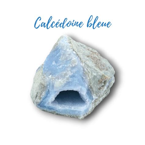 Calcédoine bleue brute