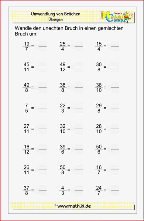 9 Rühren Brüche 5 Klasse Arbeitsblätter Zum Ausdrucken Kostenlos Für