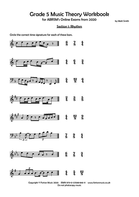 Grade 5 Music Theory Practice Exam