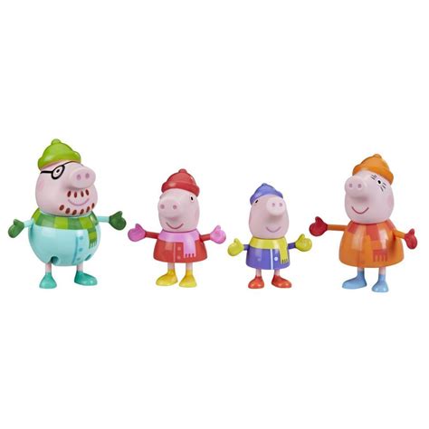 Peppa Pig Peppa's Club Peppa's Family Wintertime Figure 4-Pack Toy, 4 ...