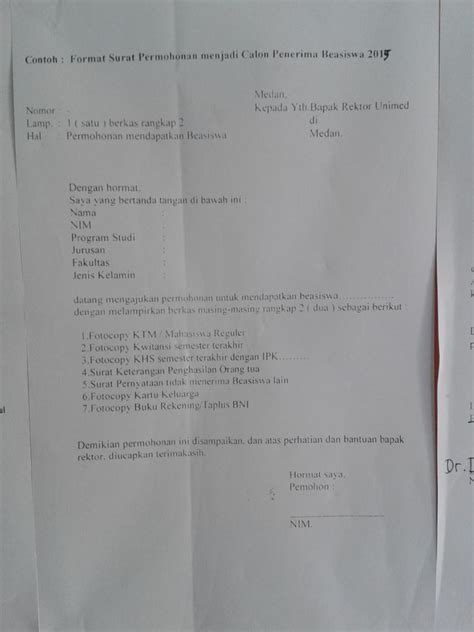 Detail Contoh Surat Permohonan Beasiswa Ppa Koleksi Nomer