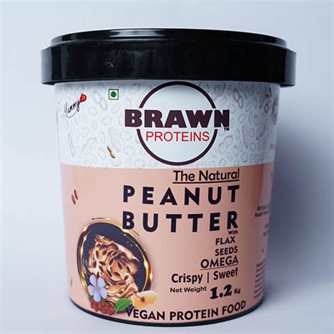 Natural Peanut Butter With Flax Seeds Omega Crispy Sweetened Age Group