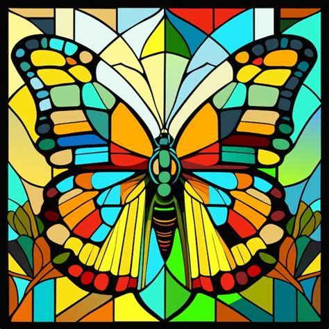 Schmetterling Von Piet Mondrian Vektorillustration Premium Vektor