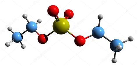 Imagen 3D de la fórmula esquelética de sulfato de dietilo estructura