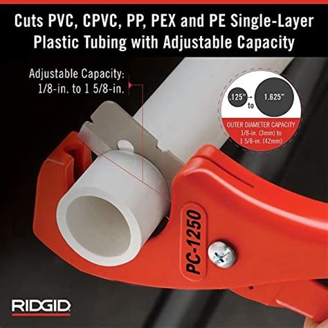 Ridgid 23488 Model Pc 1250 Single Stroke Plastic Pipe And Tubing Cutter