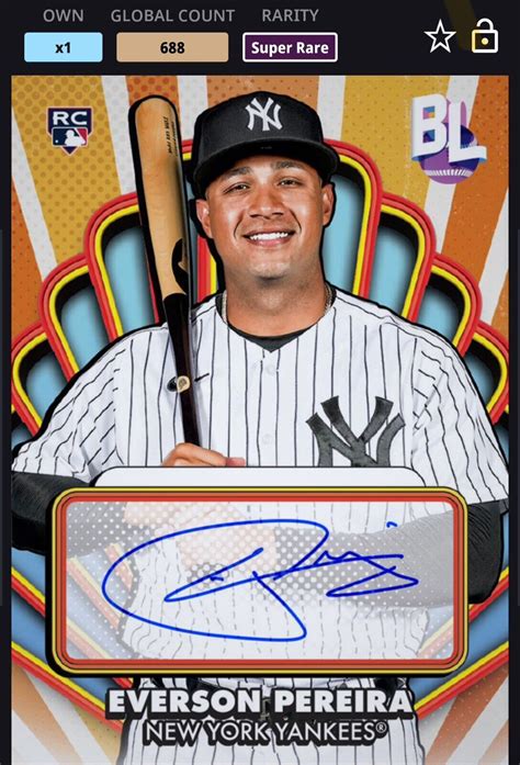 Topps Bunt Everson Pereira Rc Auto Big League Series Yankees