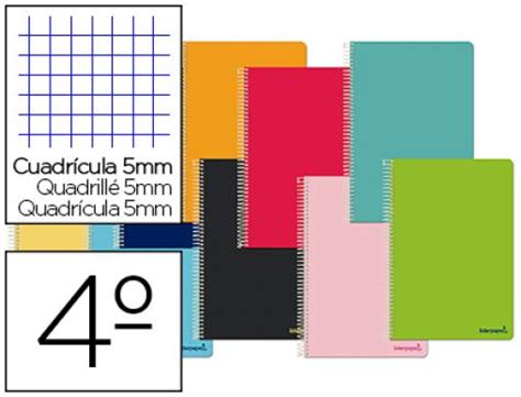 Cuaderno Cuarto 155 x 215 MM 80 Hojas Cuadrícula 5X5 MM Tapa blanda