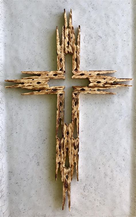 Beautiful Wooden Clothespin Cross Clothespin Cross Wooden Cross Crafts Wooden Clothespins