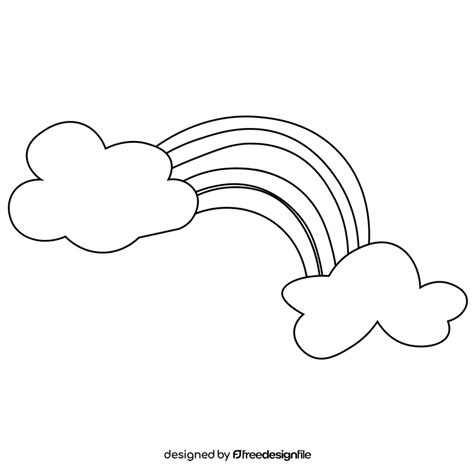 Cartoon rainbow cloud black and white clipart free download