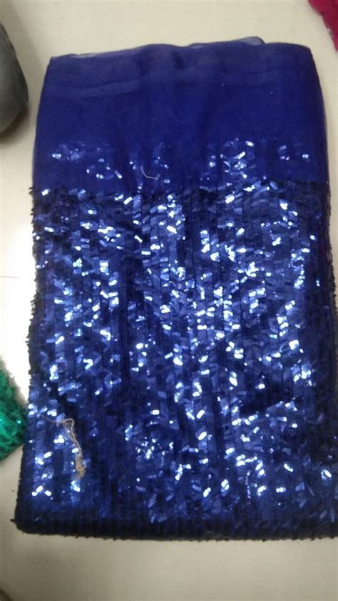 net blue sequence fabric  meter  surat id