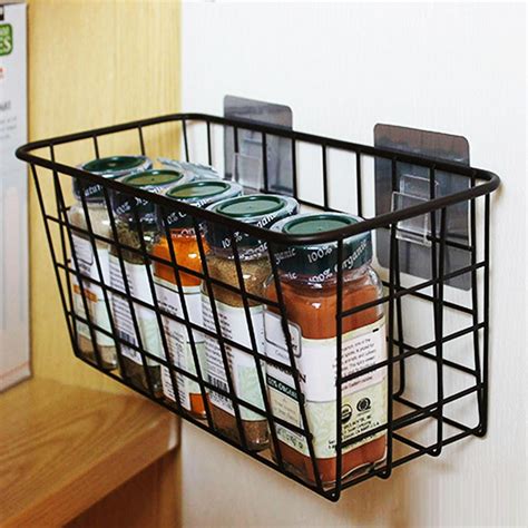 Bueautybox Wall Mounted Metal Wire Baskets For Kitchen Organization And