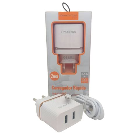 Carregador De Parede 2 USB Cabo Tipo C 3 1A H Maston Y44 Shopee