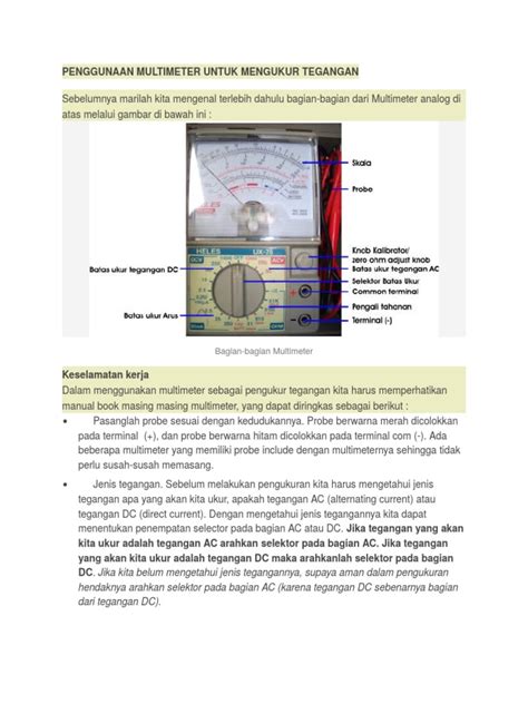 PDF Penggunaan Multimeter Untuk Mengukur Tegangan DOKUMEN TIPS