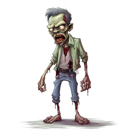 Premium Ai Image Man Zombie D Cartoon Illustraton On White