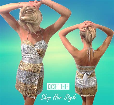 Silver And Gold Sequin Dress Backless Dress Formal Gold Sequin Dress Sequin Dress