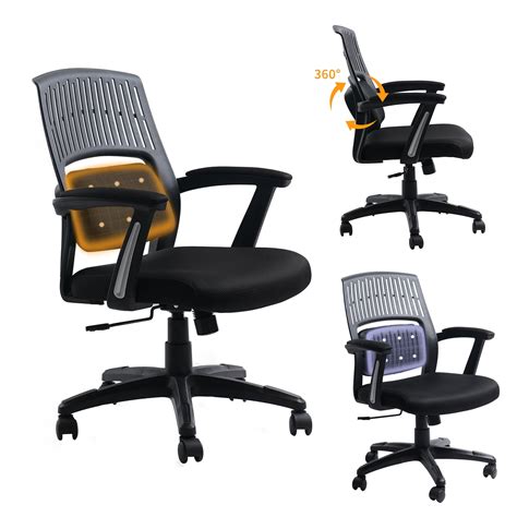 CLATINA Office Chair Desk Chair with Wheels Adjustable Mid Back ...