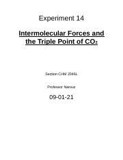 Experiment 14 Post Lab Template Docx Experiment 14 Intermolecular