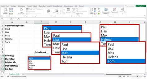 Dropdown Liste In Excel Erstellen Mit Video