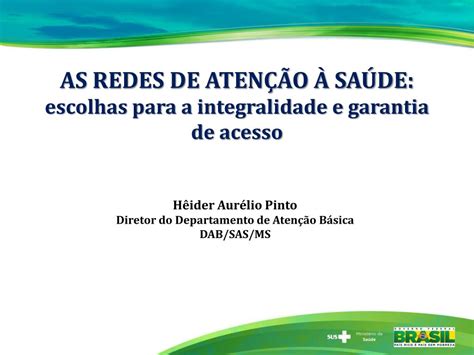 Ppt As Redes De Aten O Sa De Escolhas Para A Integralidade E