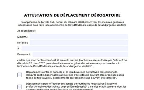 Attestation De Deplacement A Imprimer Coronavirus Ce Qu Il Faut