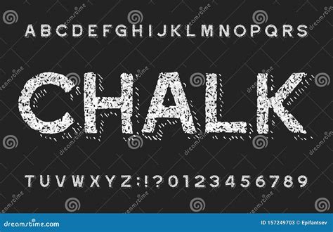 Chalk Alphabet Font. Handwritten Letters and Numbers Stock Vector ...