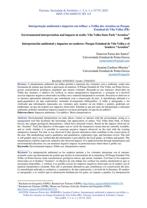 PDF Interpretação ambiental e impactos em trilhas a Trilha dos