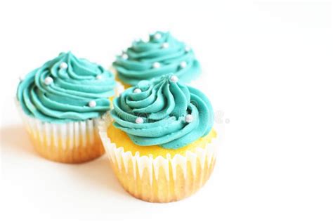 Teal Cupcakes Isolated stock image. Image of teal, baked - 88461003