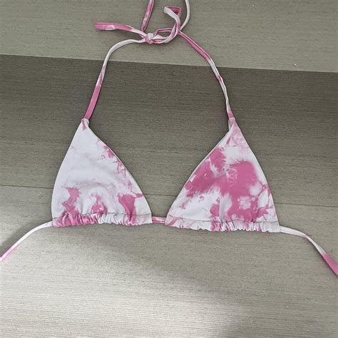 SHEIN Women S Pink And White Bikini And Tankini Tops Depop