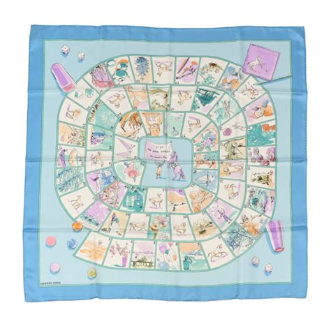 Hermes Silk Le Jeu Des Petits Bonheur Scarf Ciel Veronese Bleu Pale