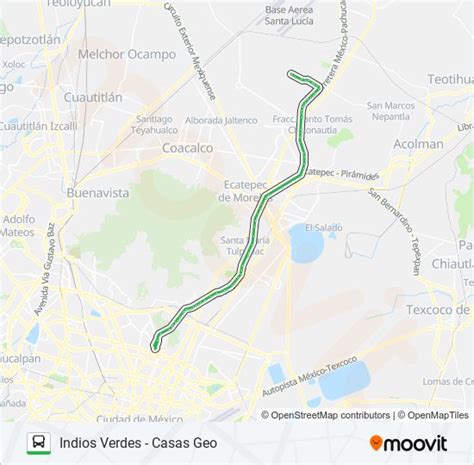 Ruta Indios Verdes Casas Geo Horarios Paradas Y Mapas Casas Geo