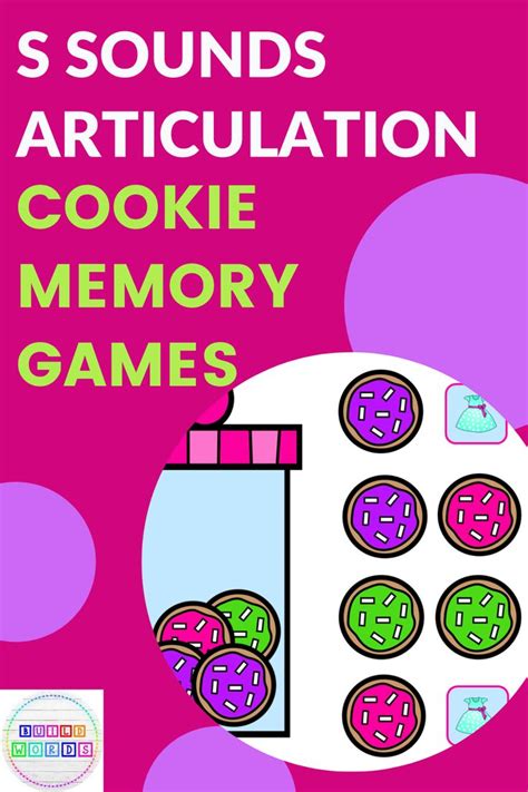 S Articulation Cookie Theme Digital Memory Games For Speech Therapy Speech Therapy Speech