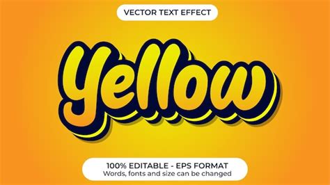 Efecto De Texto Vectorial Moderno Amarillo Vector Premium