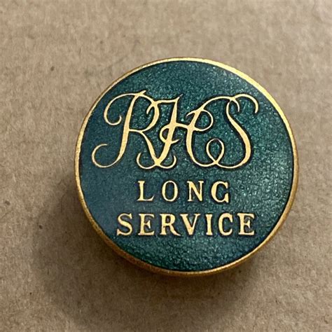 rhs royal horticultural society long service enamel lapel badge ps