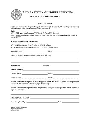 Fillable Online Gbcnv Property Loss Report Gbcnv Fax Email Print