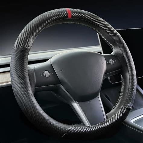 Amazon Carodi Carbon Fiber Leather Car Steering Wheel Cover For