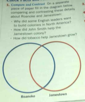 Compare And Contrast On A Separate Piece Of Paper Fill In The